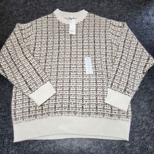 Mens GU Japan Low Gauge Crew Neck Sweater Natural Colors Large NEW